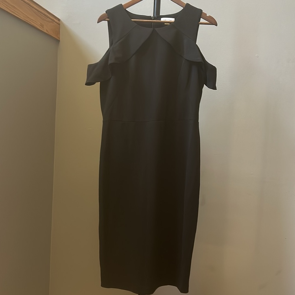 Calvin Klein size 12 classic black knee length dress